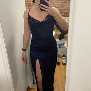 Full length NBD navy dress